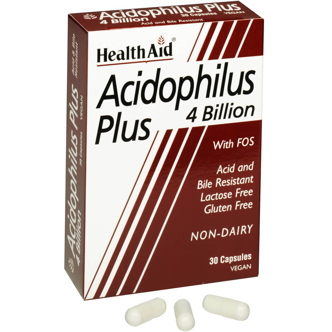 Health Aid Acidophilus Plus (4 billion) Βοηθά στη Διατήρηση της Ισορροπίας της Εντερικής Χλωρίδας 30 Κάψουλες