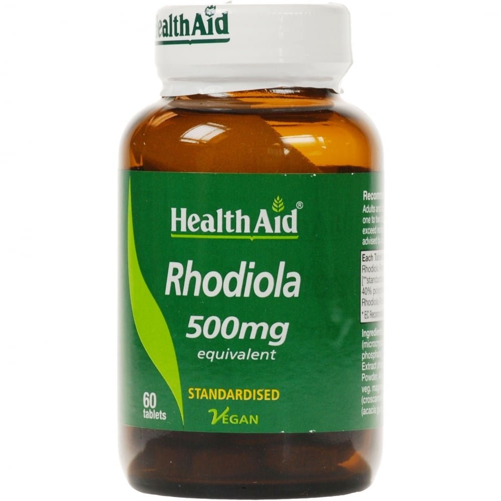 Health Aid Rhodiola Ροντιόλα 500mg Rhodiola rosea Φυσικός Ρυθμιστής της Καλής Διάθεσης 60tabs