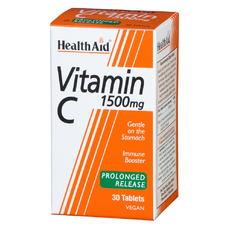 Health Aid Vitamin C 1500mg Prolonged Release, Βιταμίνη C Βραδείας Αποδέσμευσης Για Εύκολη Απορρόφηση 30tabs