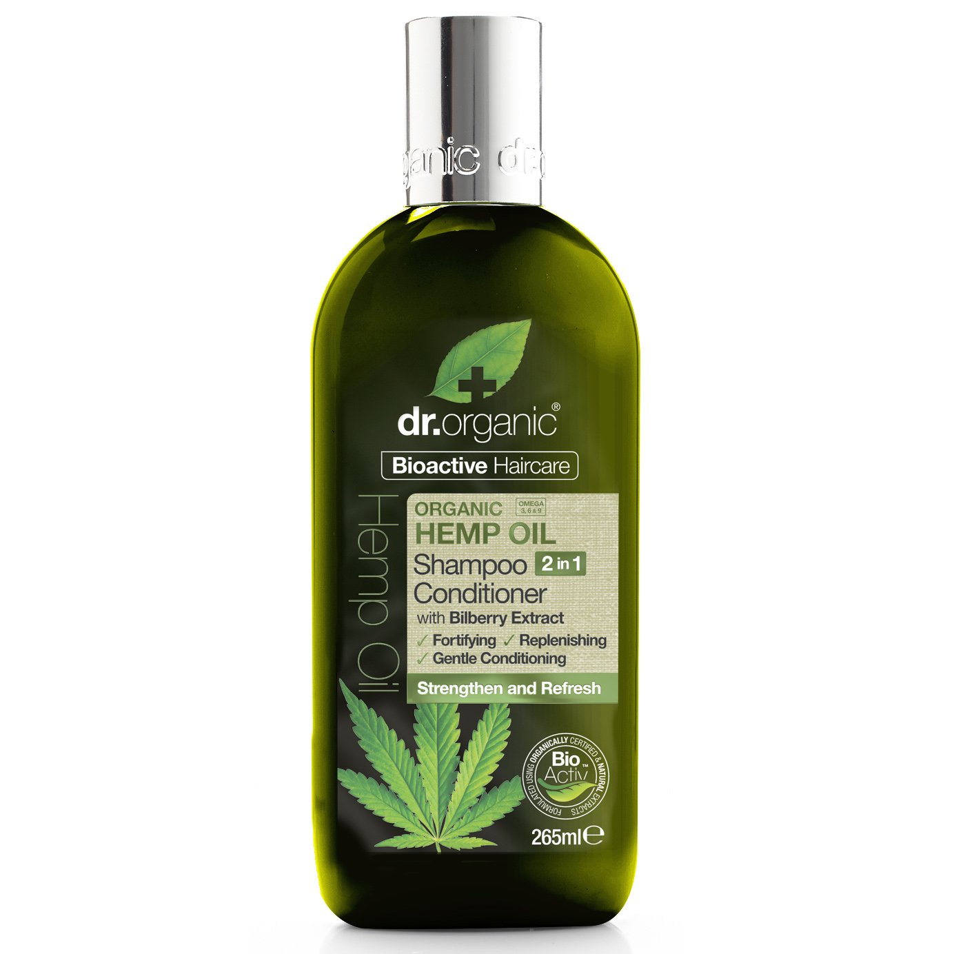 Dr. Organic Hemp Oil Shampoo Conditioner 2 in 1 Θρέφει σε Βάθος, Αναζοωγονεί & Δυναμώνει τα Μαλλιά 265ml