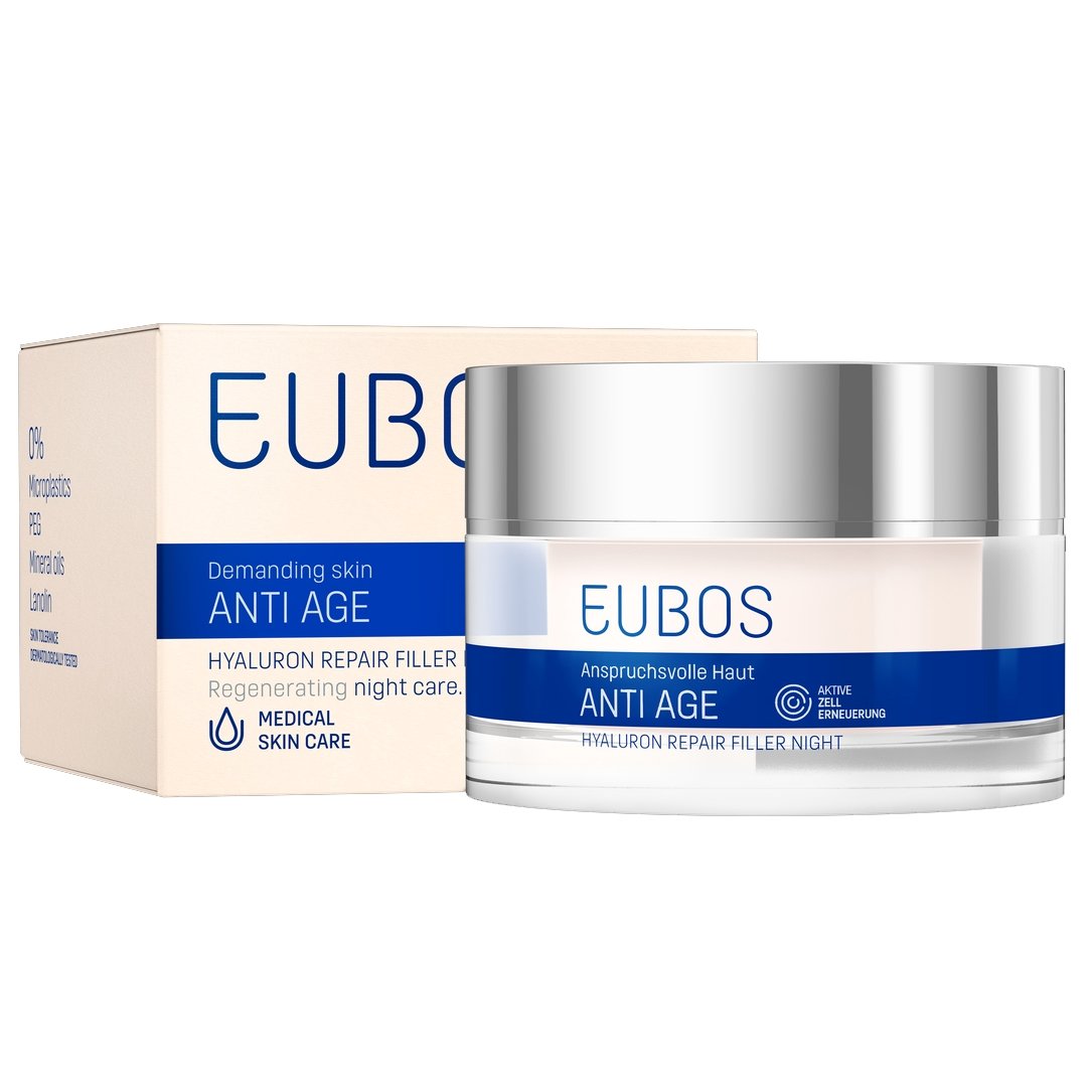 Eubos Anti Age Hyaluron Repair Filler Night Creme Αντιρυτιδική Κρέμα Νύχτας 50ml