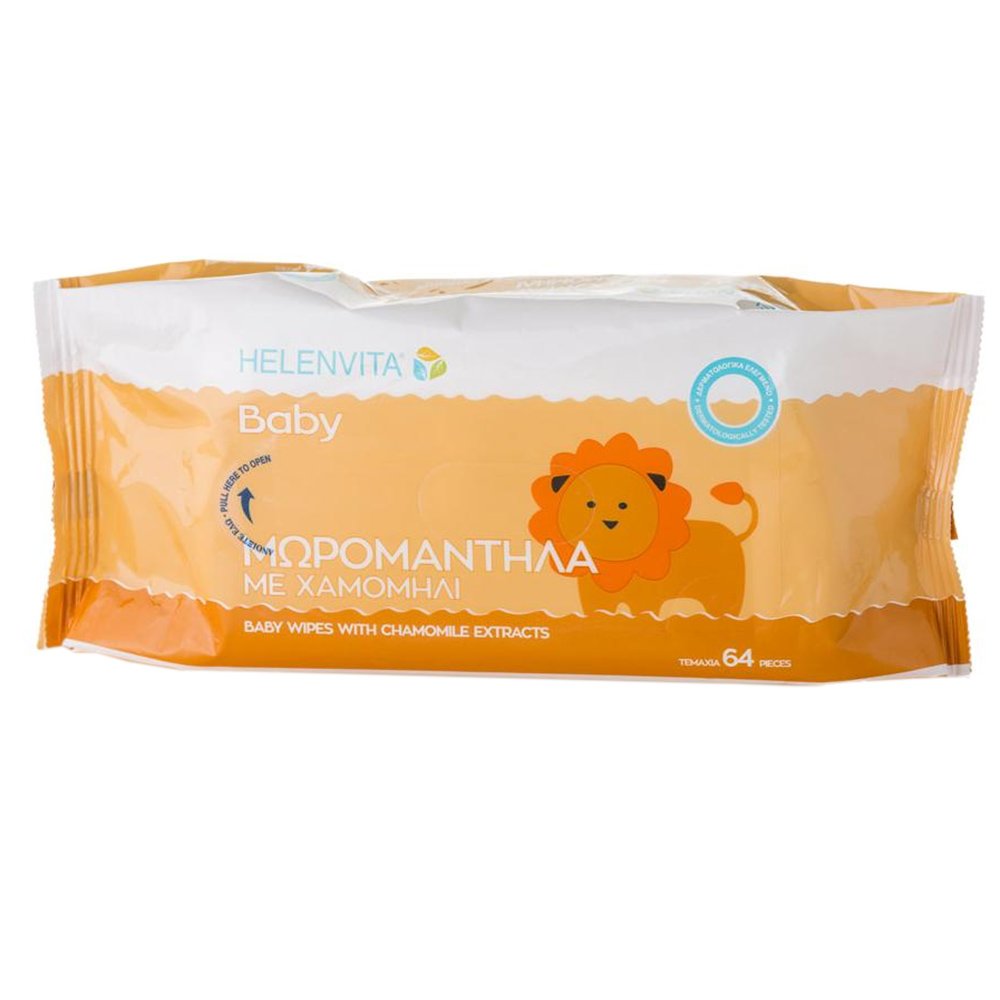 ΦΑΡΜΕΞ Helenvita Baby Wipes with Chamomile Μαλακά Μωρομάντηλα Εμποτισμένα Με Εκχύλισμα Χαμομηλιού 64 Τεμάχια (1x64 Τεμάχια)