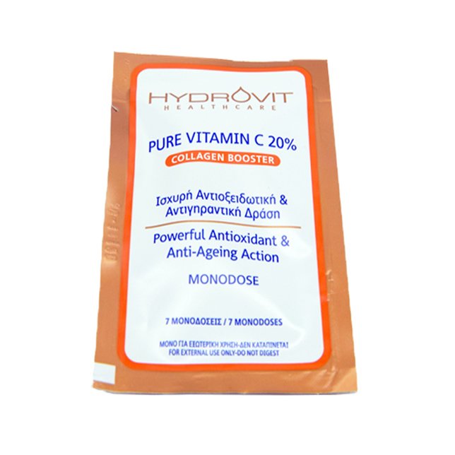 Target Pharma Hydrovit Pure Vitamin C 20% Collagen Booster Ενυδατικός Αντιοξειδωτικός Ορός Αντιγηραντικής Φροντίδας 7 Ημερών 7 Monodoses
