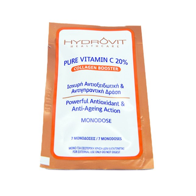 Hydrovit Pure Vitamin C 20% Collagen Booster Ενυδατικός Αντιοξειδωτικός Ορός Αντιγηραντικής Φροντίδας 7 Ημερών 7 Monodoses