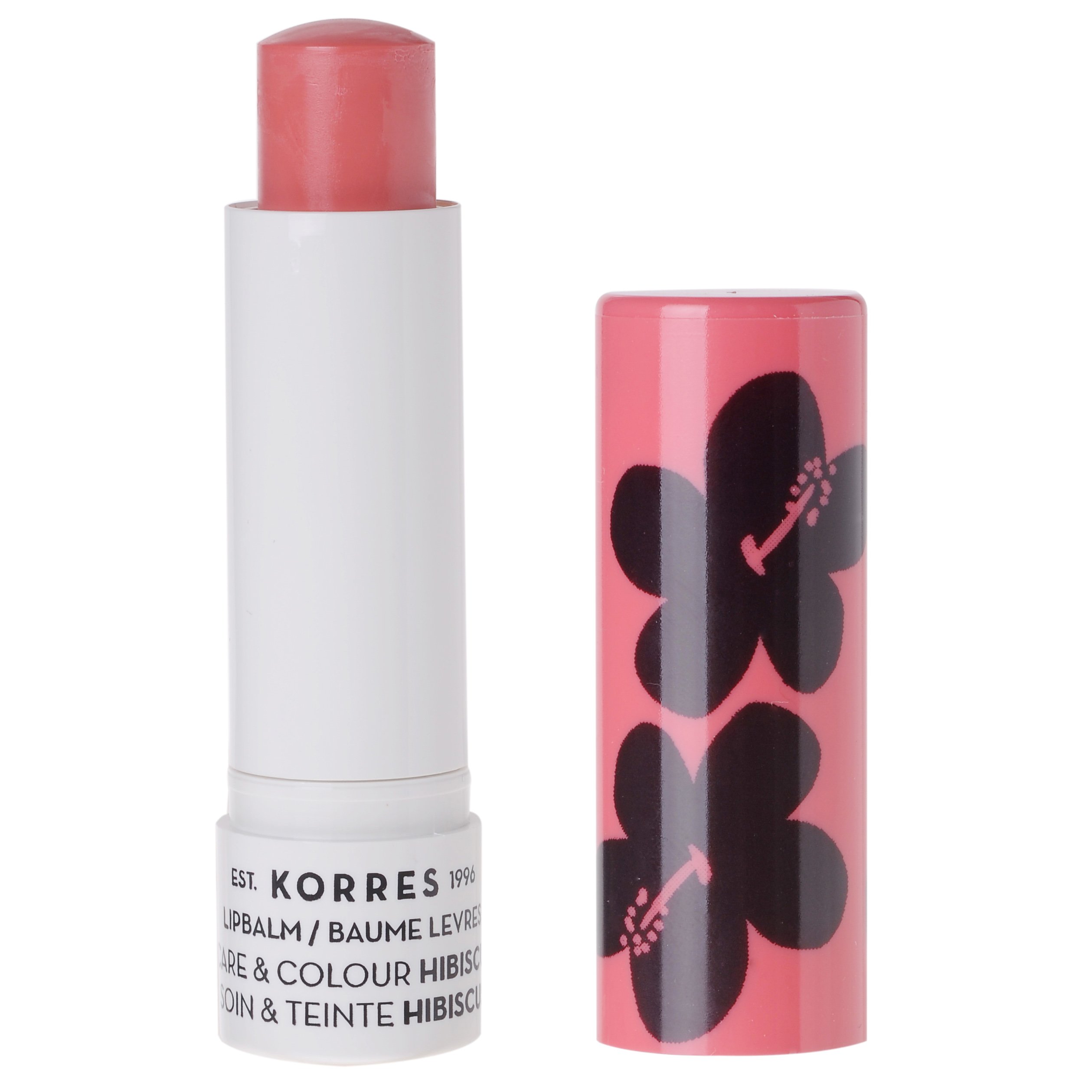 Korres Lip Balm Care & Colour Hibiscus Φροντίδα με Χρώμα, Εντατική Θρέψη & Επανόρθωση για τα Χείλη με Ιβίσκο 5ml
