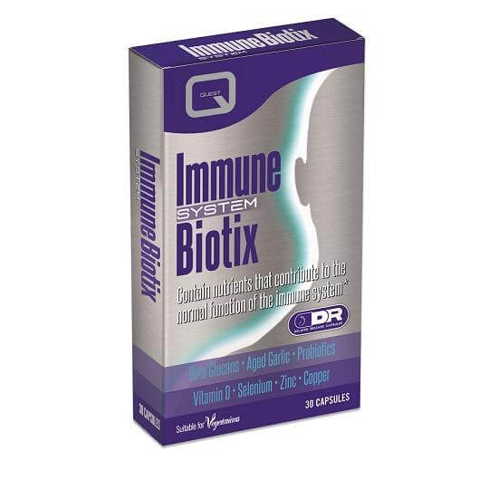 Quest Immune Biotix With Beta Glucans Garlic Probiotics D Zinc Selenium Copper 30caps