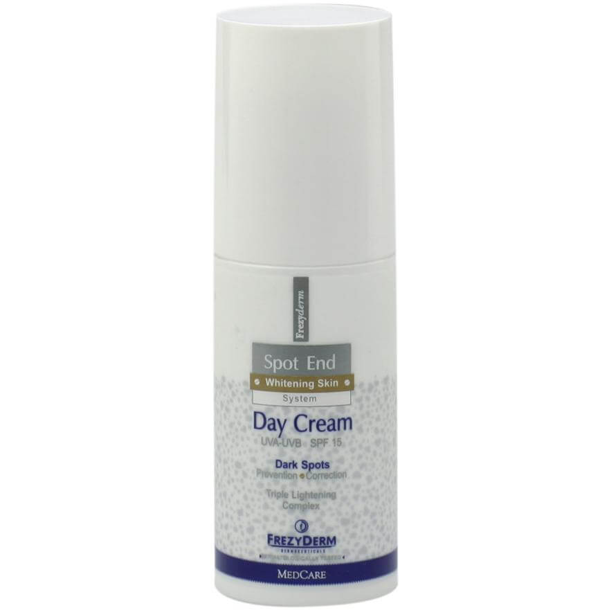 Frezyderm Spot End Day Cream SPF15 Λευκαντική Κρέμα Ημέρας Για Πρόσωπο Λαιμό Και Ντεκολτέ 50ml
