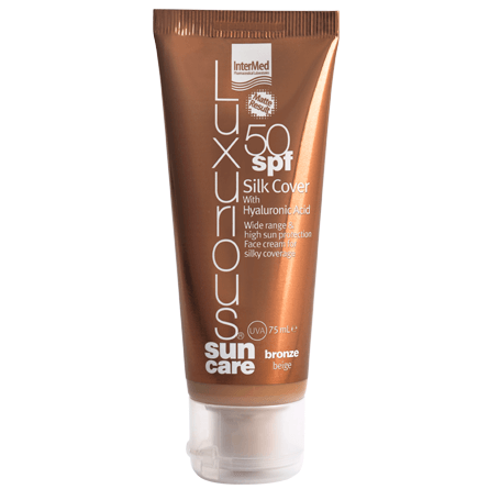 Luxurious Sun Care Silk Cover with Hyaluronic Acid Spf50 Σκούρα Απόχρωση Bronze Beige 75ml