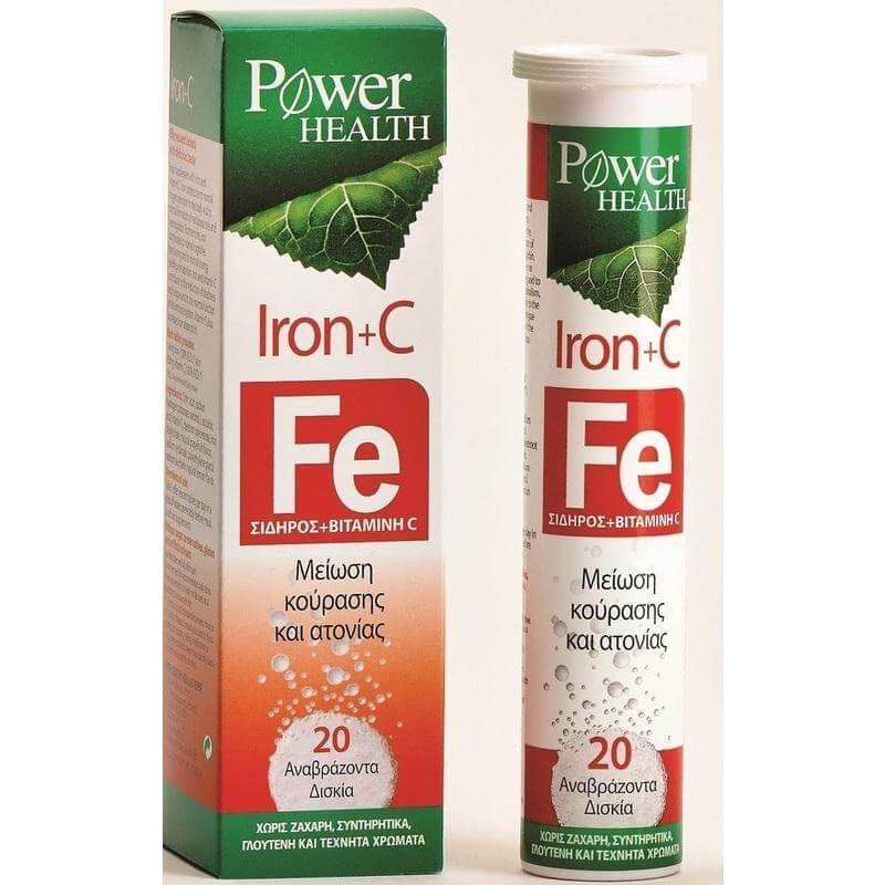 Power Health Iron & C Συμπλήρωμα Διατροφής Σιδήρου & Βιταμίνης C 20 Effer.Tabs