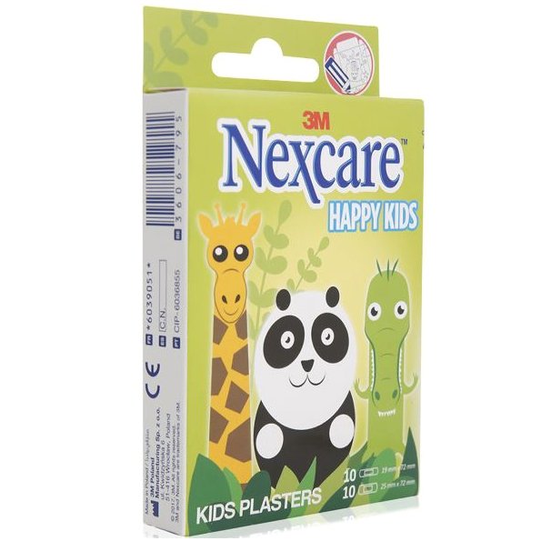 3M Nexcare Happy Kids Παιδικοί Αυτοκόλλητοι Μικροεπίδεσμοι 19mm X 72mm 10τμχ & 25mm X 72mm 10τμχ (1 κουτί)