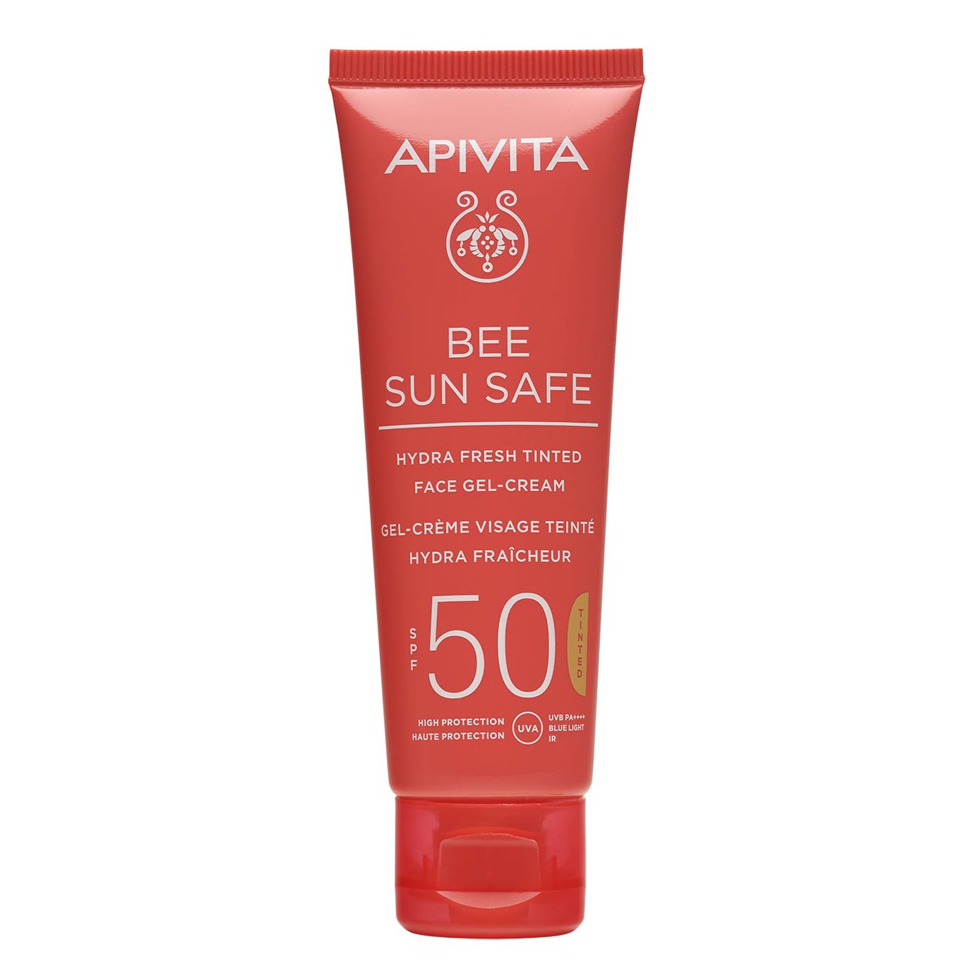 Apivita Bee Sun Safe Hydra Fresh Tinted Face Gel-Cream With Marine Algae & Propolis Spf50, Light Texture 50ml