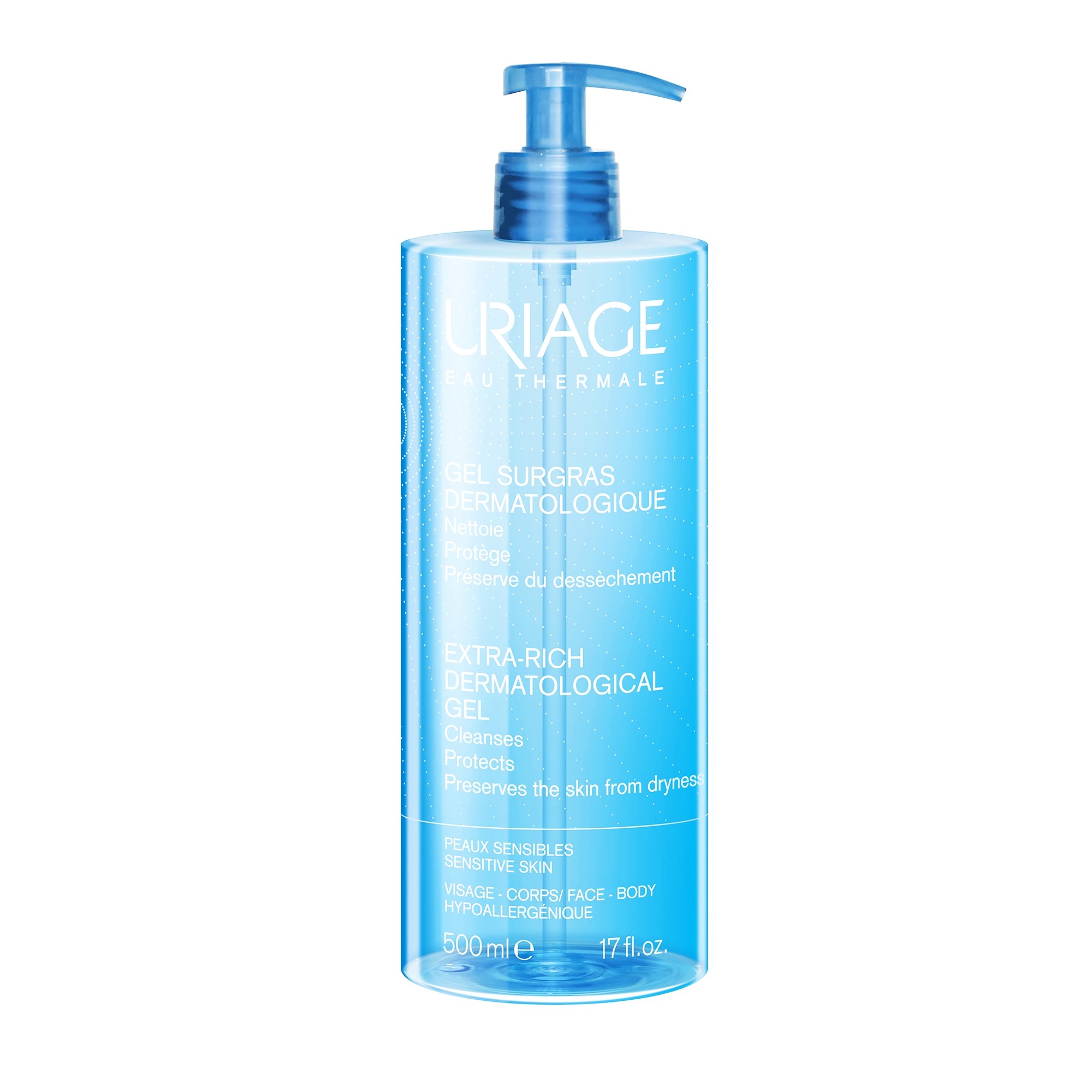 Uriage Eau Thermale Extra Rich Dermatological Gel Καθαρίζει και Προσφέρει Αίσθηση Άνεσης 500ml