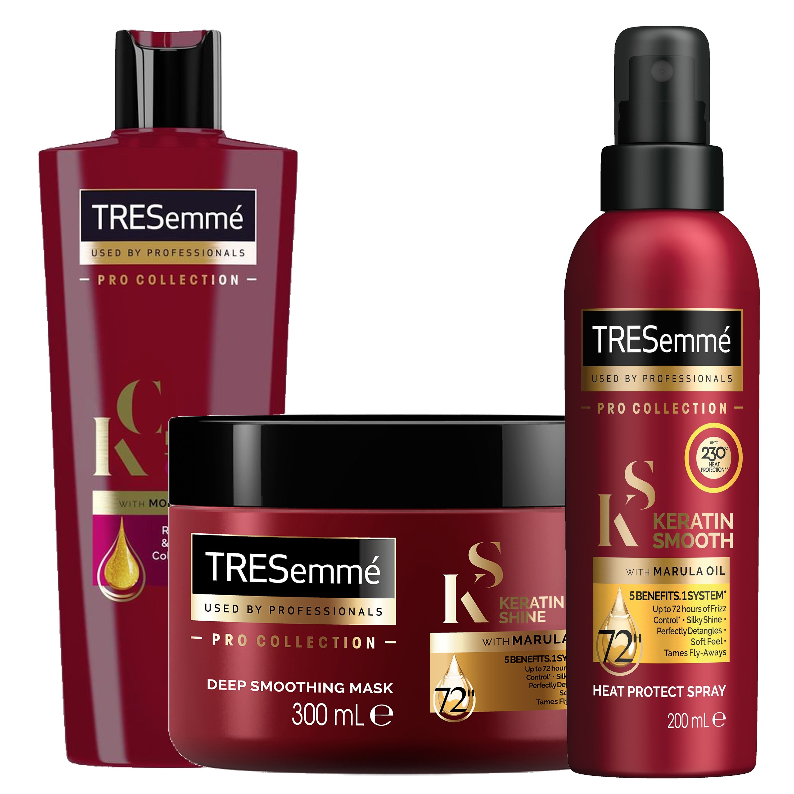 TRESemme Πακέτο Προσφοράς Keratin Smooth Colour Shampoo 400ml, Shine Mask With Marula Oil 300ml & Protect Spray 200ml