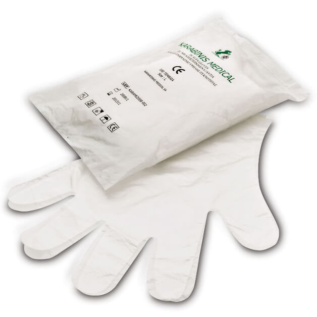 Karabinis PE Alfa Gloves Γάντια Πολυεθυλενίου μη Αποστειρωμένα 100pcs – L