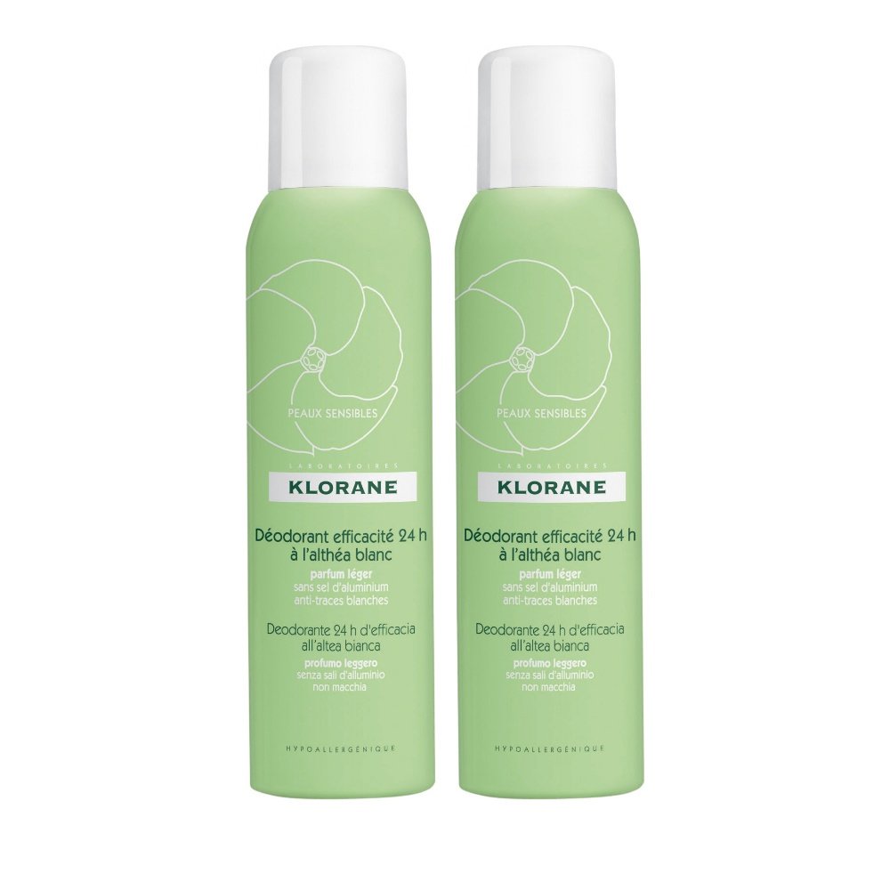 Klorane Deodorant Spray Αποσμητικό Spray Με Λευκή Αλθέα για 24ωρη Προστασία Προσφορά 2x125ml