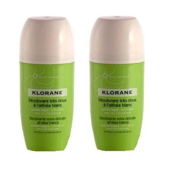 Klorane Deodorant Bille Πολύ Απαλό Αποσμητικό Roll on Με Λευκή Αλθέα Προσφορά 2x40ml