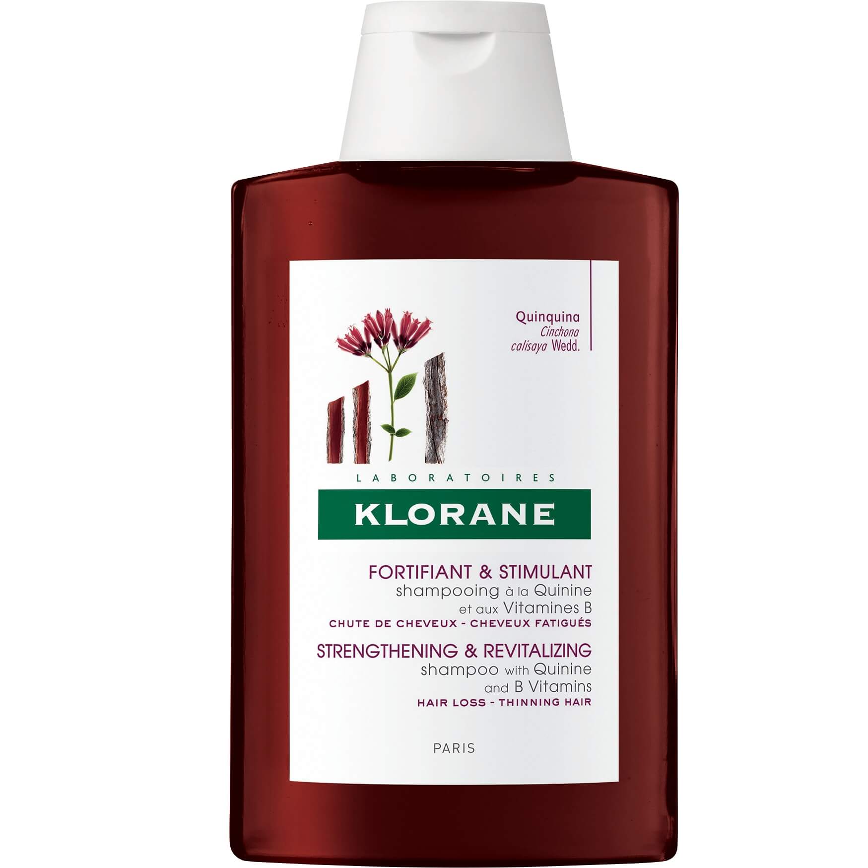 Klorane Shampoo Quinine Δυναμωτικό Σαμπουάν με Κινίνη & Βιταμίνες Β για την Τριχόπτωση & τα Αδύναμα Μαλλιά 200ml