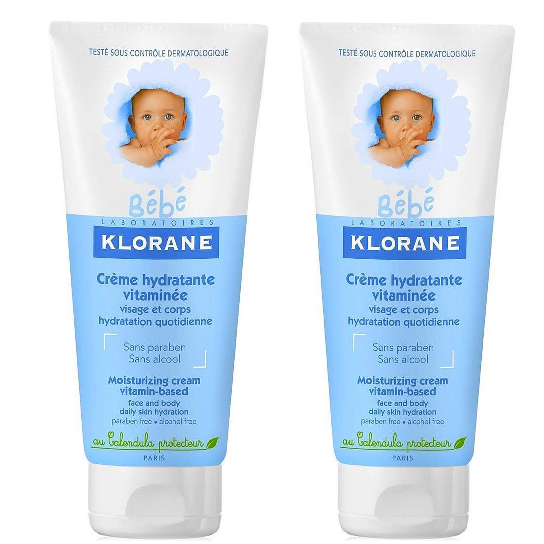 Klorane Πακέτο Προσφοράς Bebe Creme Hydratante Vitaminee Ενυδατική Κρέμα με Βιταμίνες,Καταπραΰνει,Μαλακώνει & Ενυδατώνει 2x200ml