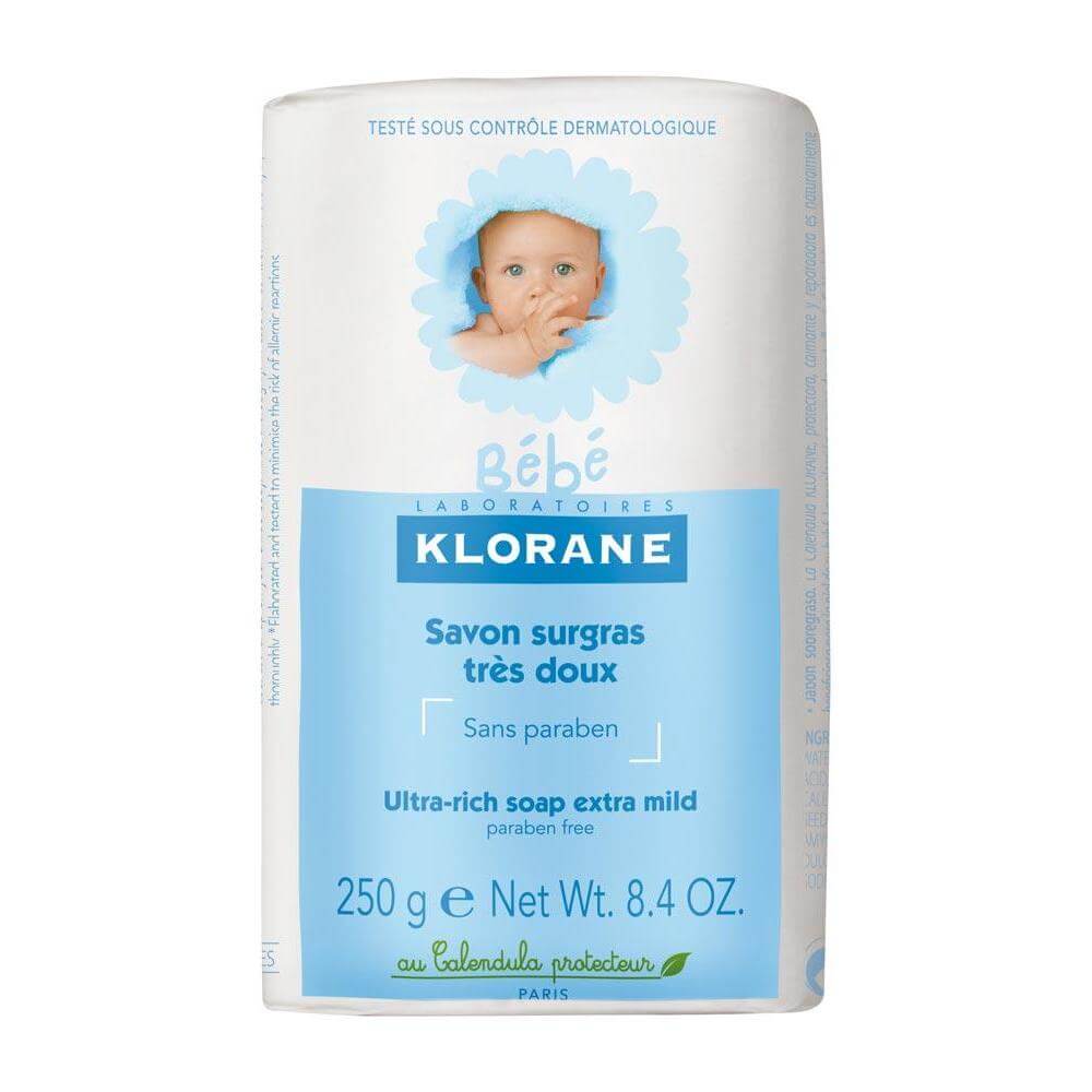 Klorane Bebe Savon Surgras Tres Doux Υπερλιπιδκό Σαπούνι Καθαρισμού που Καταπραΰνει το Ευαίσθητο Δέρμα του Μωρού 250gr