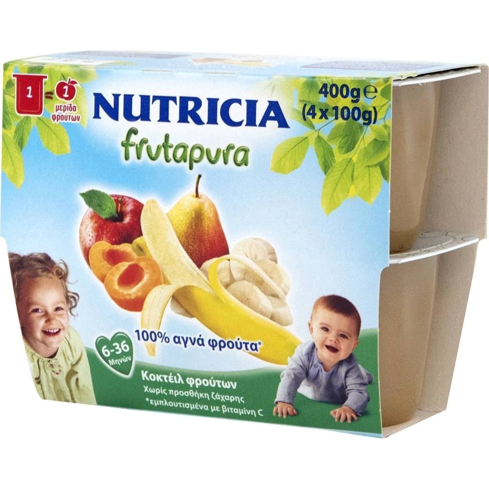 Nutricia Frutapura Έτοιμη Φρουτόκρεμα 5 Φρούτων από 6-36 Μηνών 4x100gr