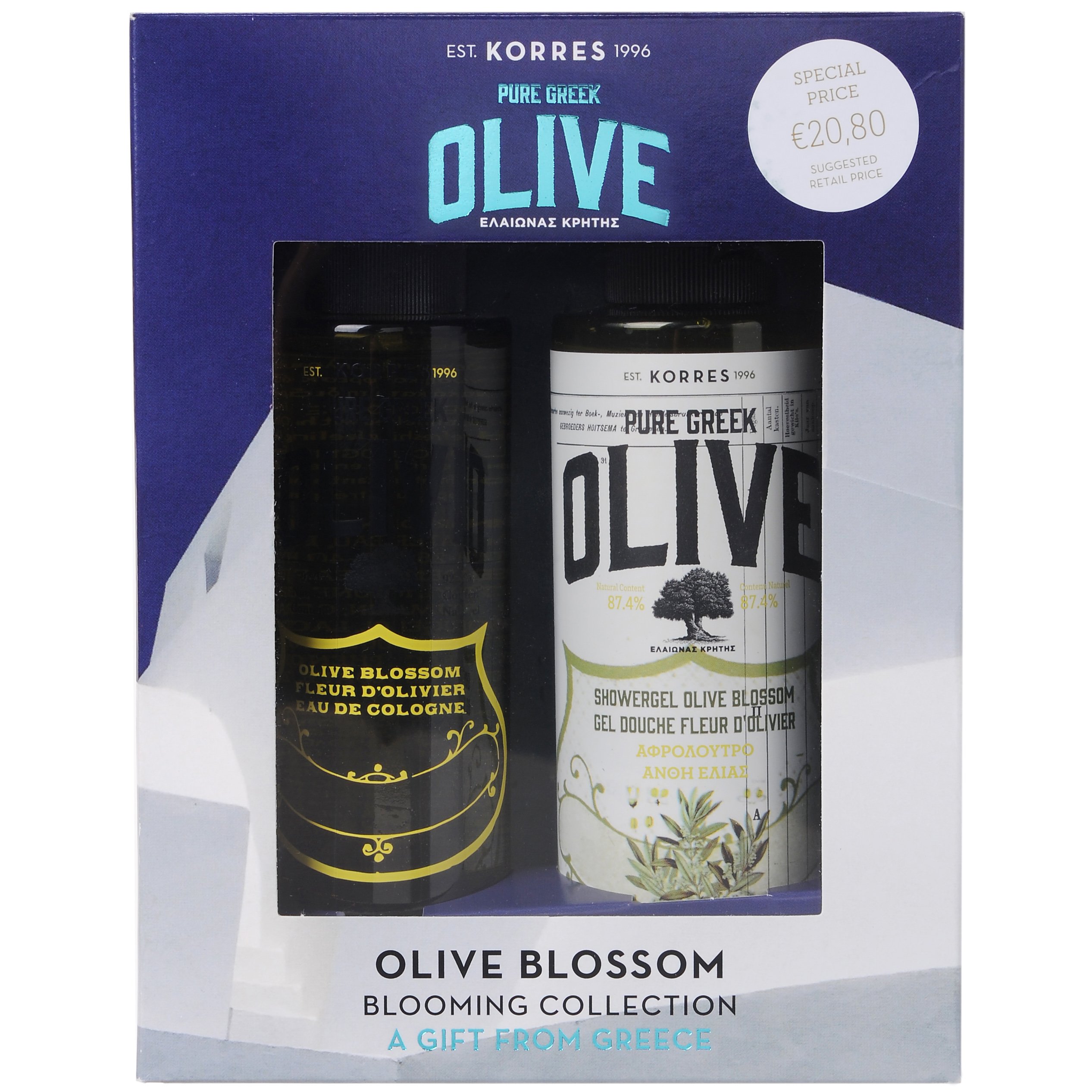 Korres Πακέτο Προσφοράς Olive Blossom Αφρόλουτρο Άνθη Ελιάς 250ml & Δώρο Eau De Cologne Άνθη Ελιάς 100ml