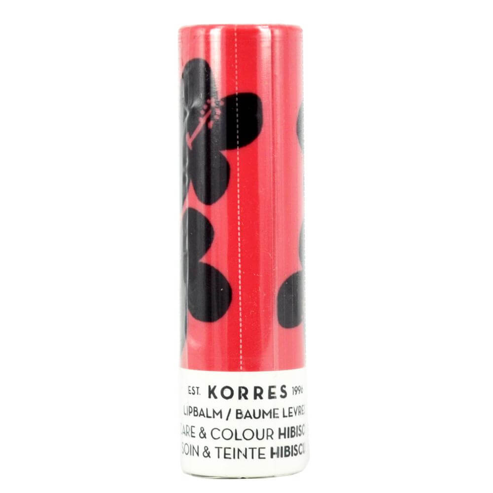 Korres Lip Balm Care & Colour Hibiscus Φροντίδα με Χρώμα, Εντατική Θρέψη & Επανόρθωση για τα Χείλη με Ιβίσκο 5ml