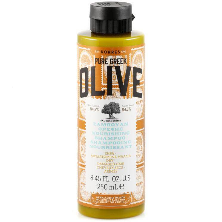 Korres Pure Greek Olive Σαμπουάν Θρέψης για Ξηρά & Αφυδατωμένα Μαλλιά 250ml