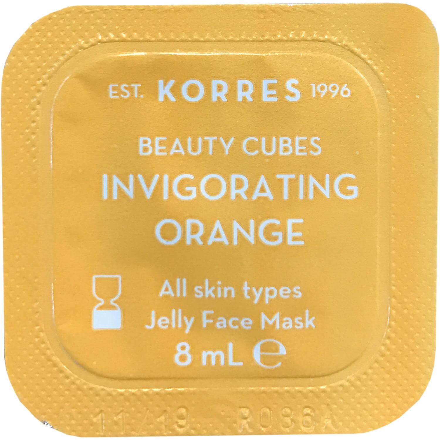 Korres Beauty Cubes Invigorating Orange Jelly Face Mask Μάσκα Αναζωογόνησης & Τόνωσης με Πορτοκάλι, Όλοι οι Τύποι Δέρματος 8ml