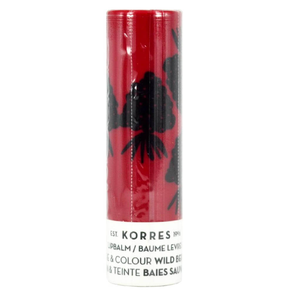 Korres Lip Balm Care & Colour Wild Berries Φροντίδα με Χρώμα, Εντατική Θρέψη & Επανόρθωση για τα Χείλη με Άγριο Βατόμουρο 5ml