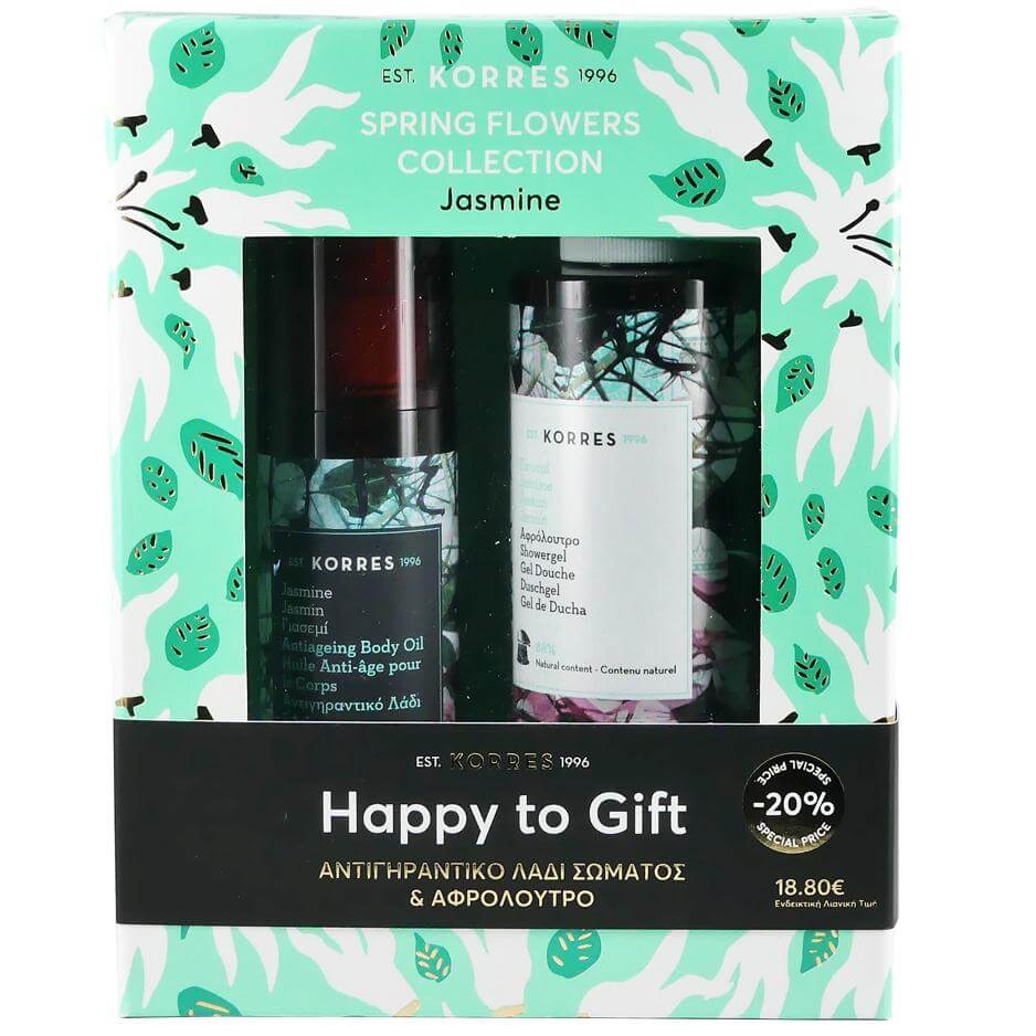 Korres Πακέτο Προσφοράς Happy to Gift Jasmine Αντιγηραντικό Λάδι Σώματος Γιασεμί 250ml & Αφρόλουτρο Γιασεμί 100ml Promo -20%