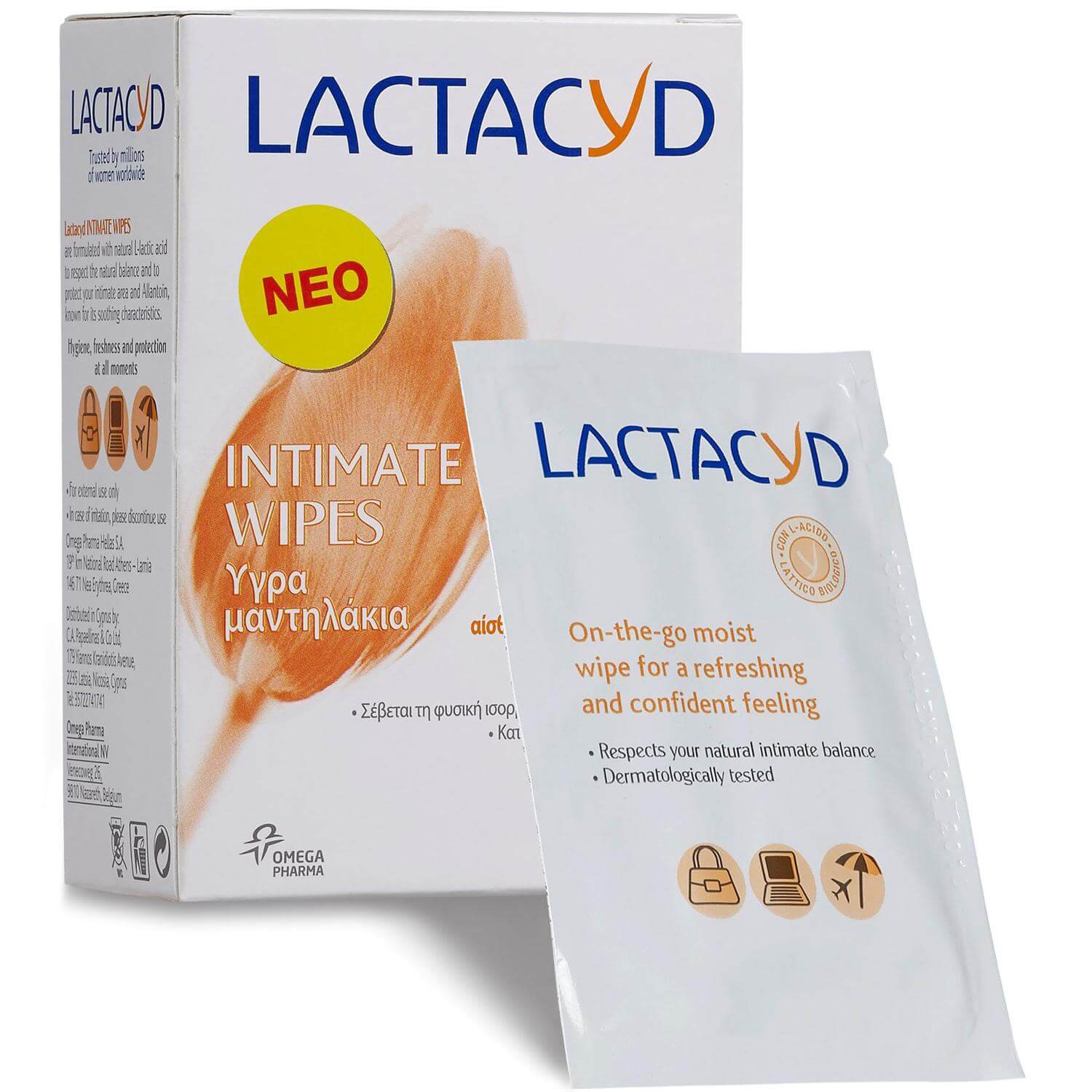 Lactacyd Wipes Υγρά Μαντηλάκια Καθαρισμού της Ευαίσθητης Περιοχής 10 Τεμάχια