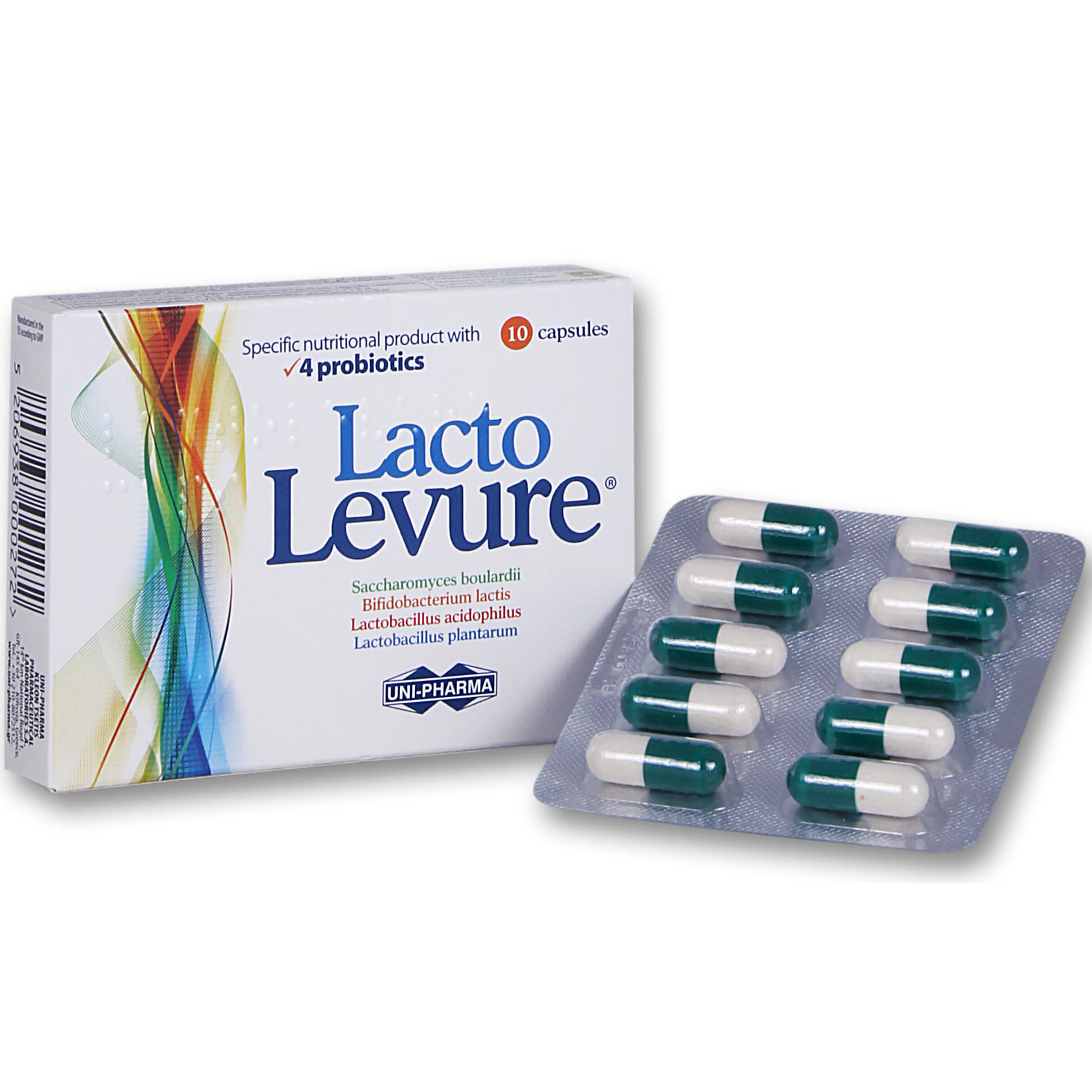 Uni-Pharma Lacto Levure 4 Probiotics Συμπλήρωμα Διατροφής με 4 Προβιοτικά 10caps