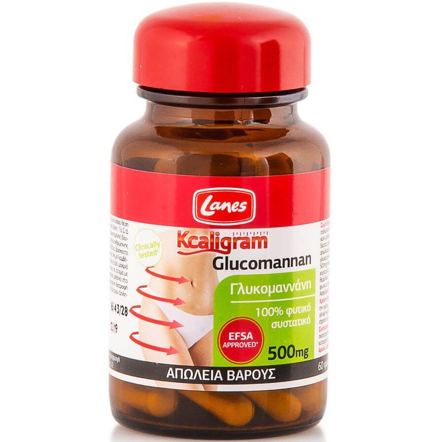 Lanes KCaligram Glucomannan, Συμπλήρωμα Διατροφής Για Απώλεια Βάρους Με Γλυκομαννάνη 60tabs