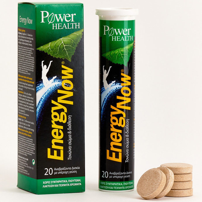 Power Health Energy Now Συμπλήρωμα Διατροφής με Guarana, Yerba Mate, Βιταμίνες, για Άμεση Τόνωση & Ενέργεια 20eff.Tabs