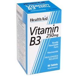 Healthaid Vitamin B3 (Niacin) 250mg Συμμετέχει Σε Πολλές Μεταβολικές Διεργασίες 90 tabs