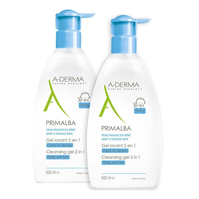 A-Derma Πακέτο Προσφοράς Primalba Gel Lavant Douceur Βρεφικό Απαλό Gel Καθαρισμού για Σώμα, Μαλλιά -50% στο 2ο Προϊόν 2x500ml