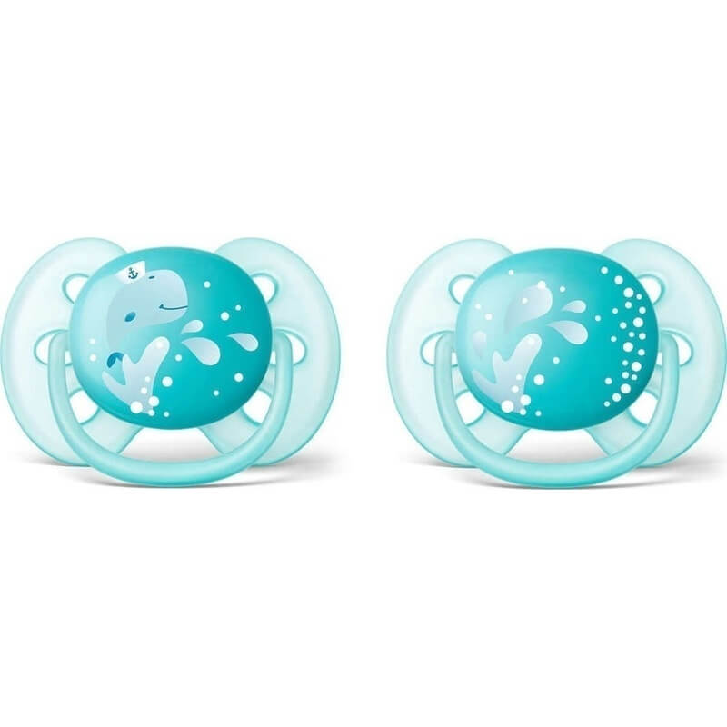 Avent Ορθοδοντική Πιπίλα Σιλικόνης Ultra Soft Εξαιρετικά Απαλή Μπλέ 6-18m SCF226/22