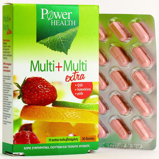 Power Health Multi-Multi extra Ένας Ενισχυμένος Συνδυασμός Με Όλες Τις Βιταμίνες 30 ταμπλέτες