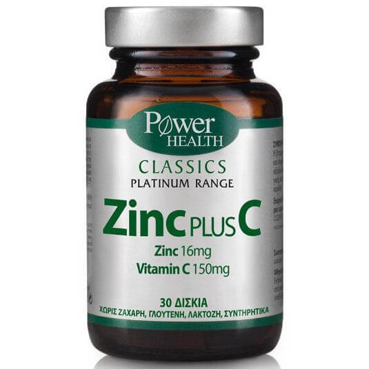 Power Health Platinum Zinc Plus C Συμπλήρωμα Διατροφής με Ψευδάργυρο και Βιταμίνη C 30tabs