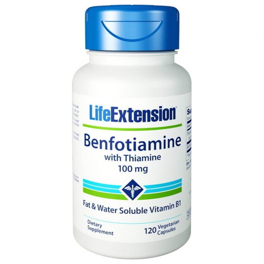 Life Extension Benfotianmine With Thiamine 100mg Συμπλήρωμα Διατροφής για τον Υγιή Μεταβολισμό των Σακχάρων του Αίματος 120caps