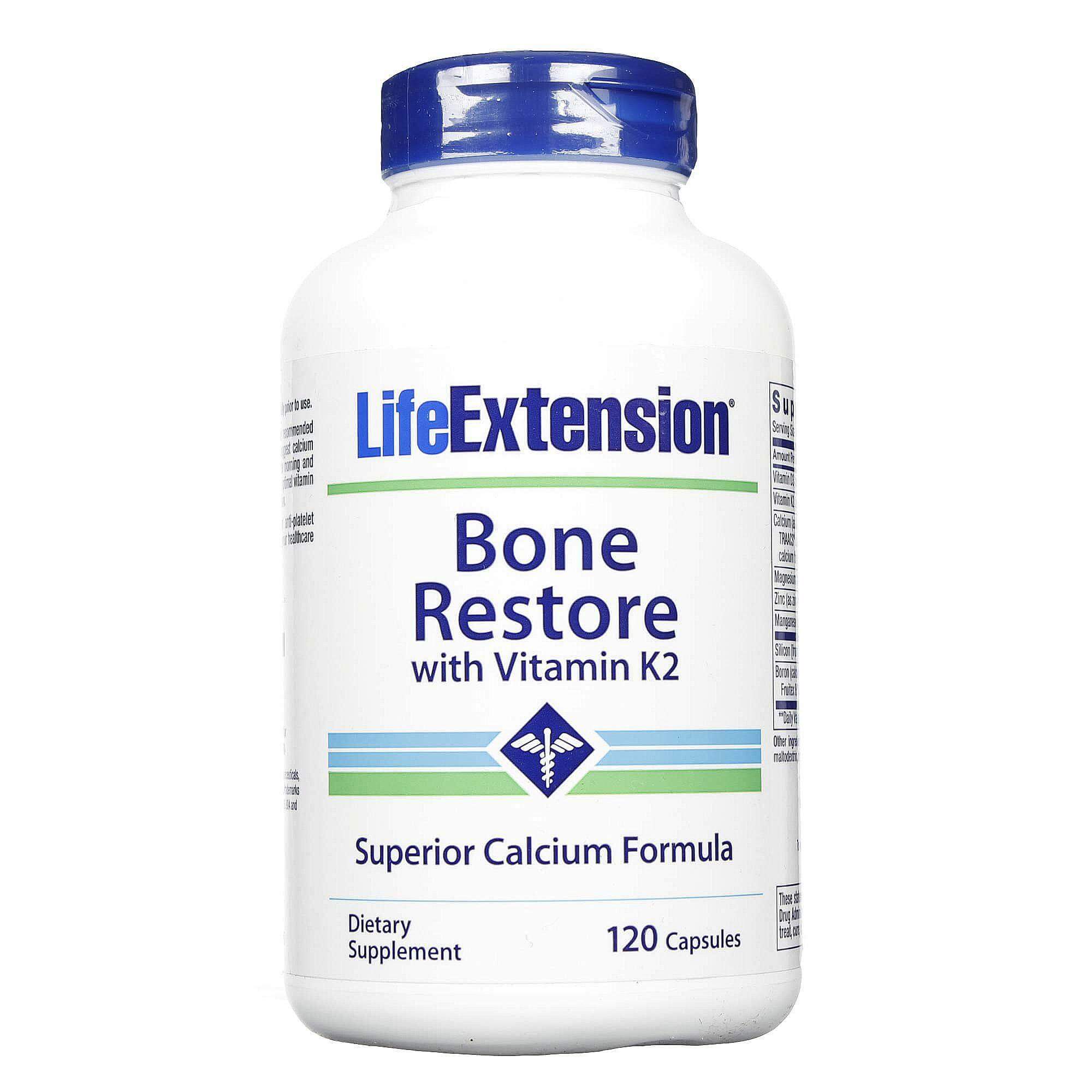 Life Extension Bone Restore With Vitamin K2 120 Caps
