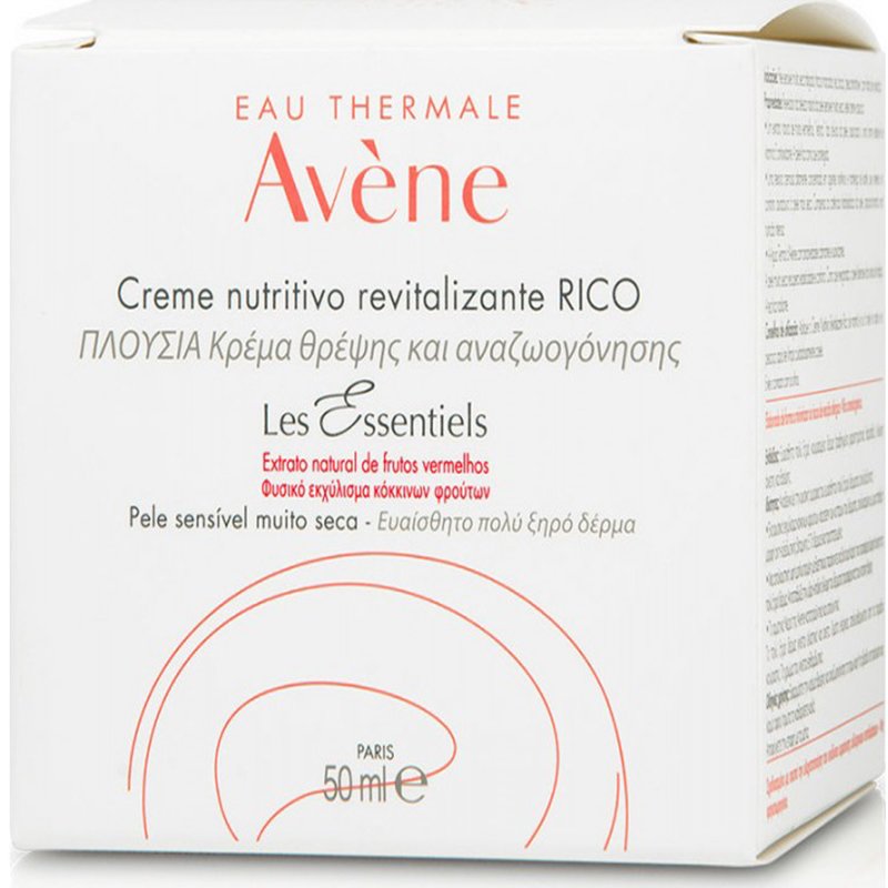 Avene Les Essentiels Creme Nutritive Rich Νέα Πλουσια Κρέμα Θρέψης & Αναζωογόνησης με Φυσικό Εκχύλισμα Κόκκινων Φρούτων 50ml