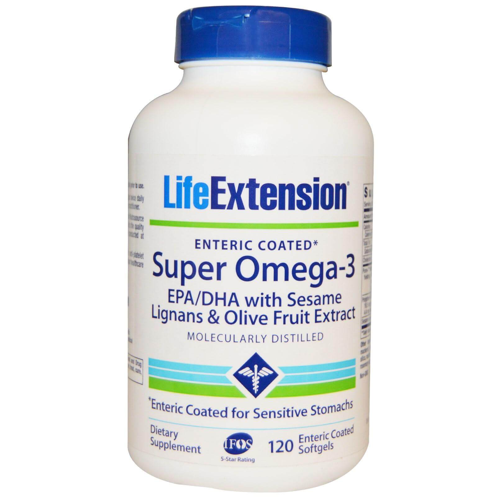 Life Extension Super Omega-3 EPA/DHA With Sesame Lignans & Olive Fruit Extract 120softgels