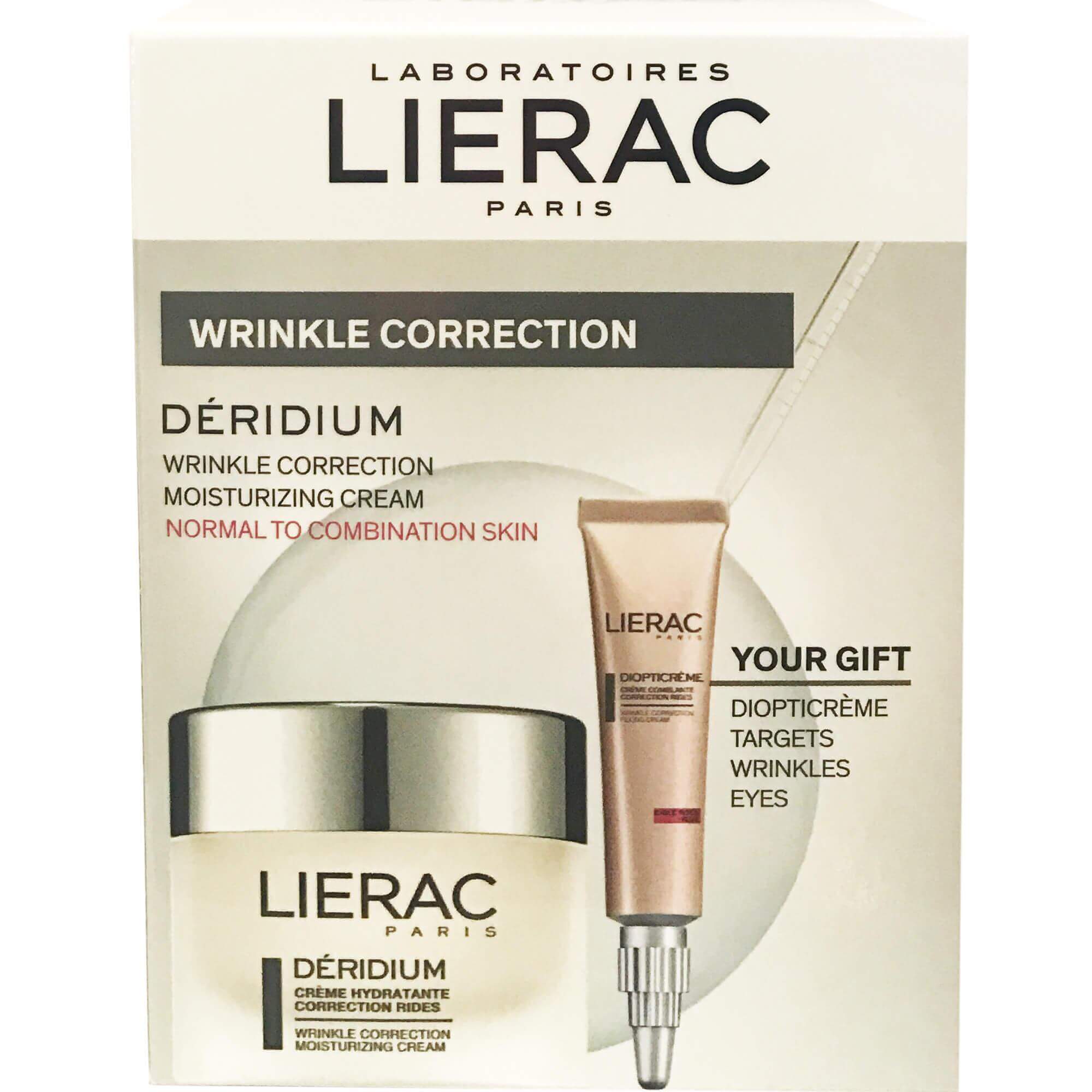Lierac Deridium Αντιγηραντική & Ενυδατική Κρέμα για Κανονικές Μικτές Επι/δες 50ml & Δώρο Lierac Diopticreme Κρέμα Ματιών 10ml