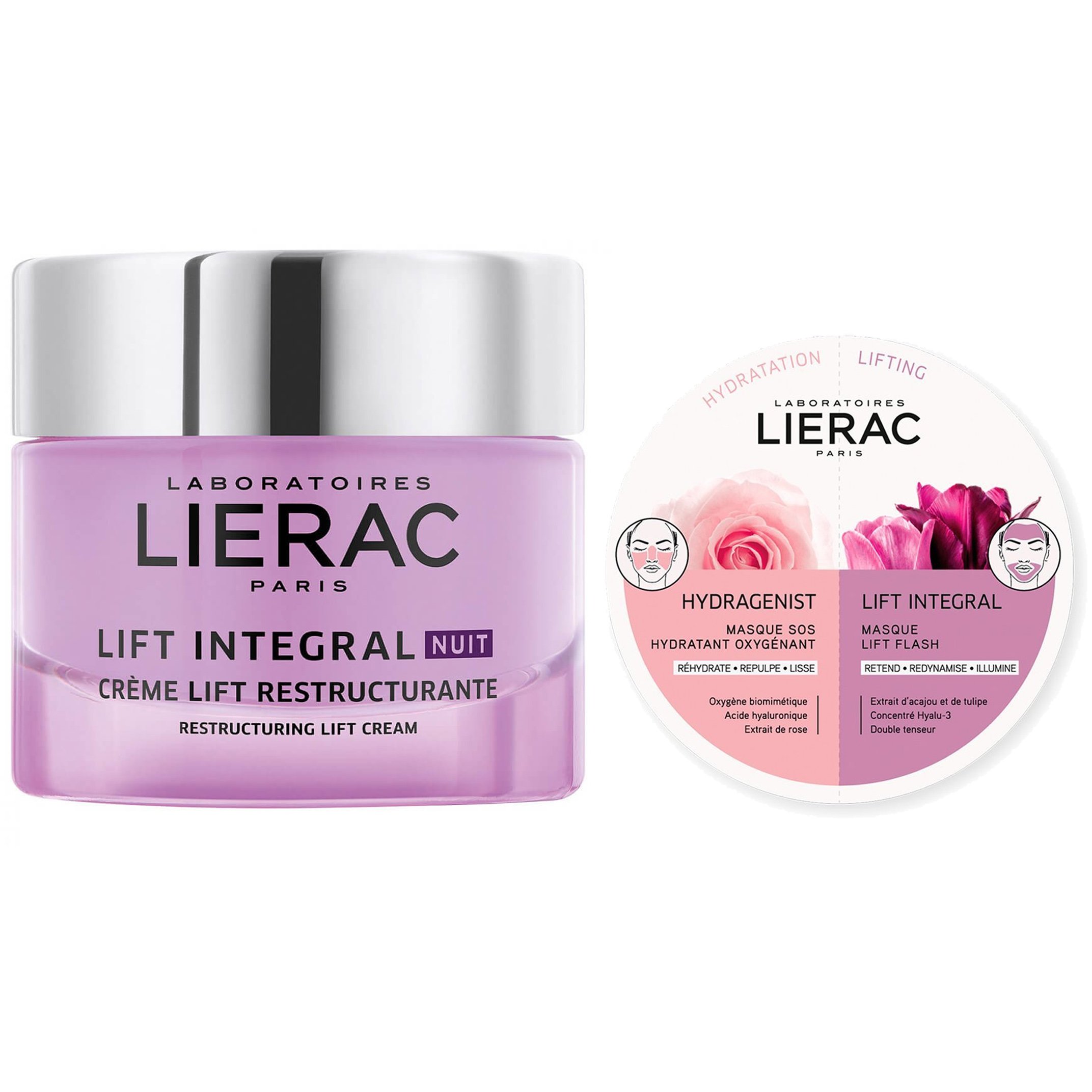Lierac Πακέτο Προσφοράς Lift Integral Nuit Creme 50ml & Duo Masks Hydragenist Masque SOS Hydratant Oxygenant & Lift Integral Masque Lift Flash 2x6ml
