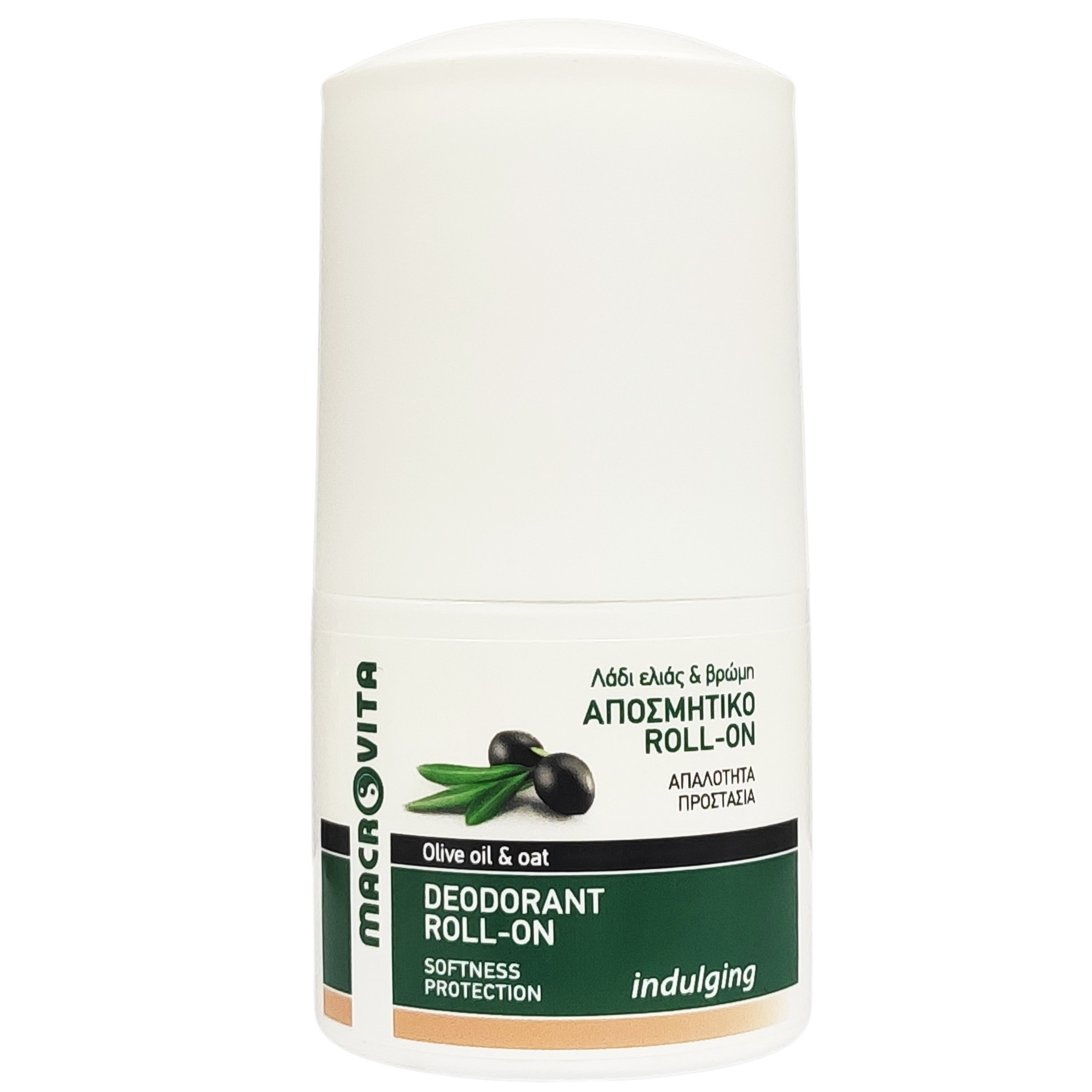 Macrovita Deodorant Roll on Indulging with Olive & Oat Αποσμητικό με Λάδι Ελίας & Βρώμη 50ml