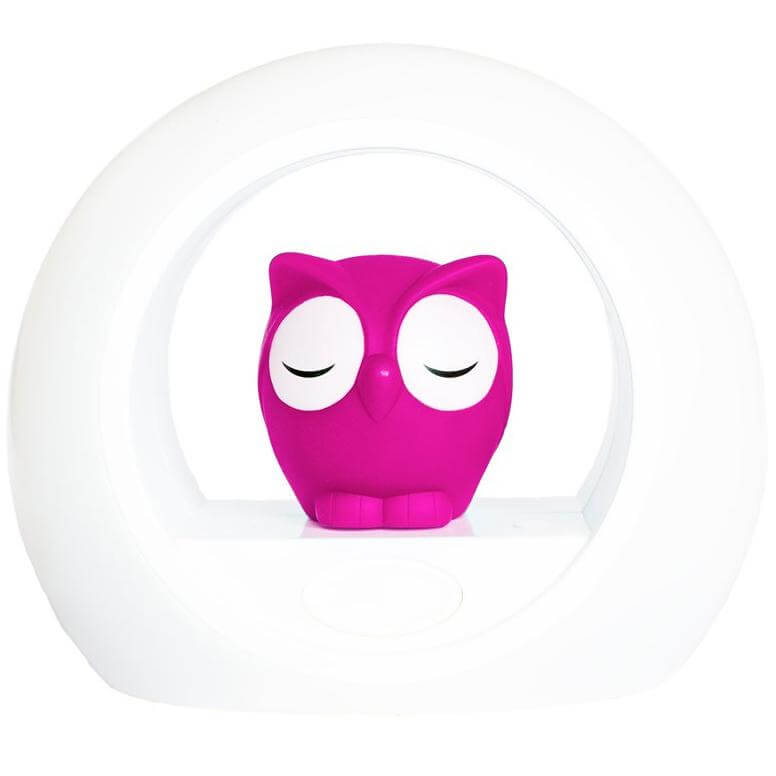 Zazu Lou the Owl Nightlight With Sound Sensor Κουκουβάγια Φωτάκι Νυκτός σε Ροζ Χρώμα, με Αισθητήρα Απενεργοποίησης