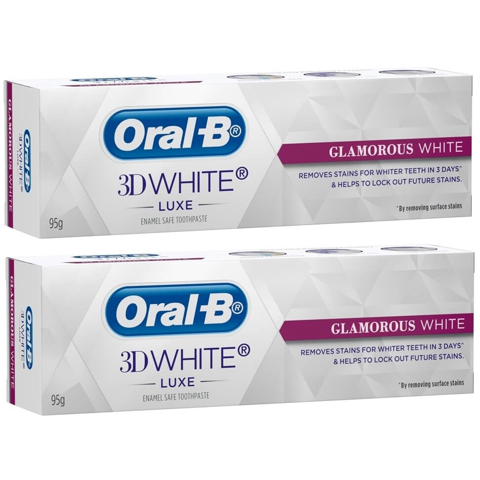 Oral-B Πακέτο Προσφοράς 3D White Luxe Glamorous White Οδοντόκρεμα για την Αφαίρεση των Λεκέδων 2x75ml 1+1 Δώρο