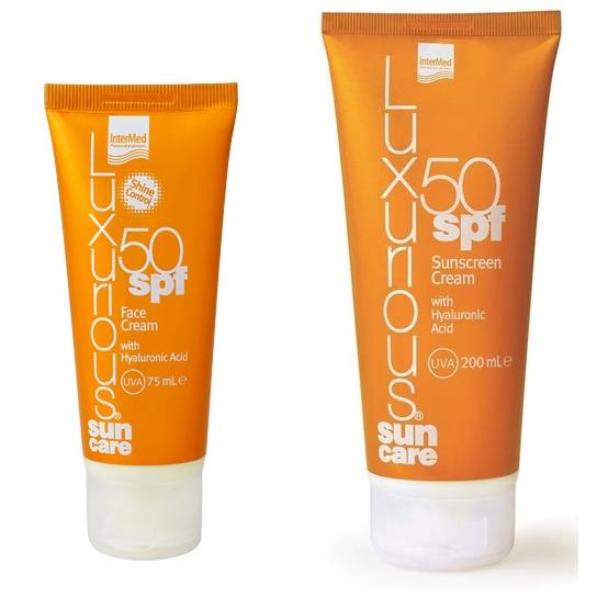 Luxurious Sun Care Face Cream Spf50 Αντηλιακή Προσώπου Υψηλής Προστασίας 75ml &Body Cream Spf50 Αντηλιακό Σώματος 200ml