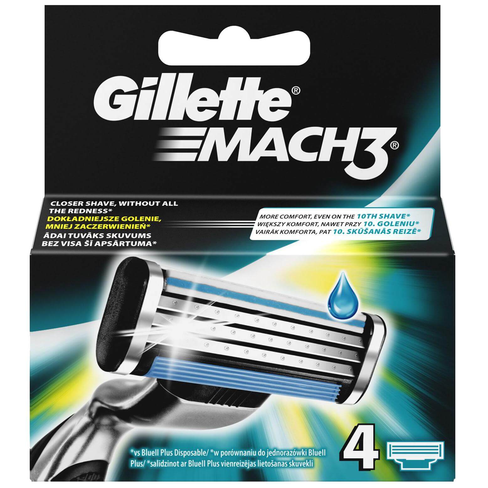 Gillette Mach 3 Ανταλλακτικά για Βαθύτερο Ξύρισμα 4Τμχ